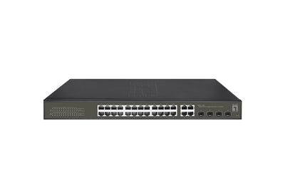 Levelone Switch 24X Ge GES-2128P 4XGSFP 19 380W 16XPOE + — image 1