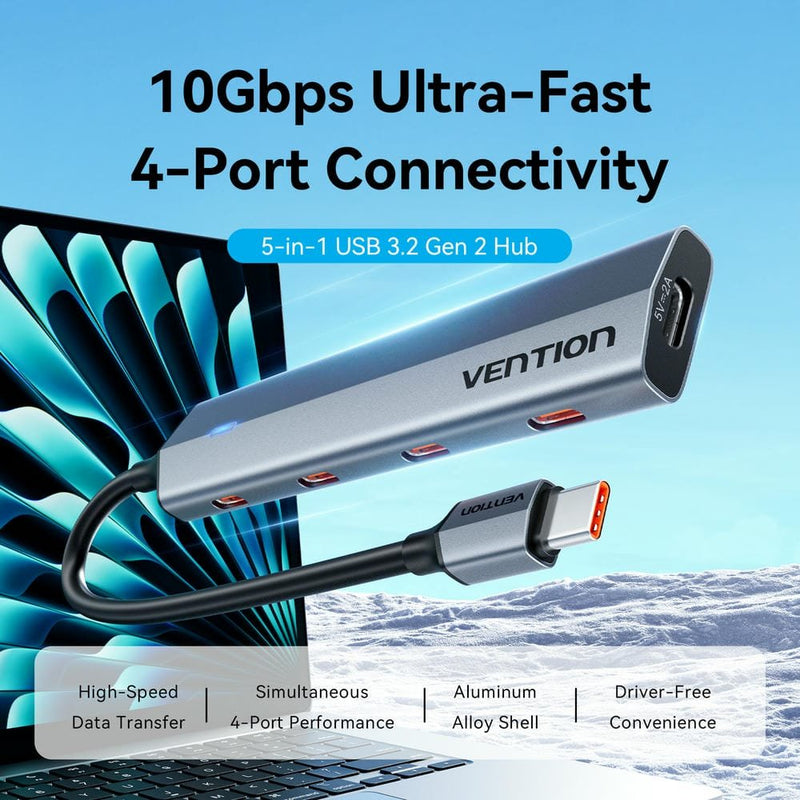 Vention Hub USB Type-c 3.2 Ckyhb 4x USB Type-c 1x USB Type-c Pd