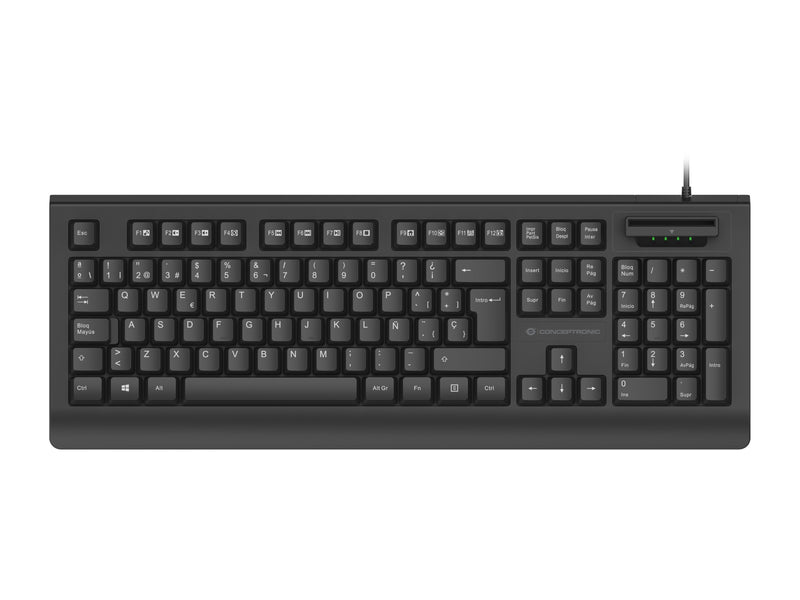 Conceptronic Teclado KAYNE01ES V2 Con Reader Dnie Compatible Con Dni 3.0 Y Tarjeta Sanitaria