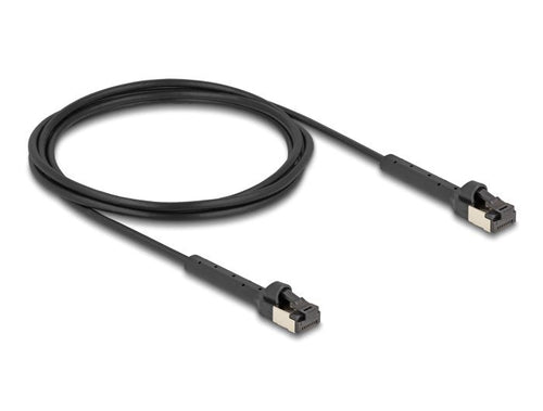 Delock RJ45 Slim Netzwerkcable CAT.8.1 U FTP Winkelbar Bis 40Gbps Black 2M — image 1