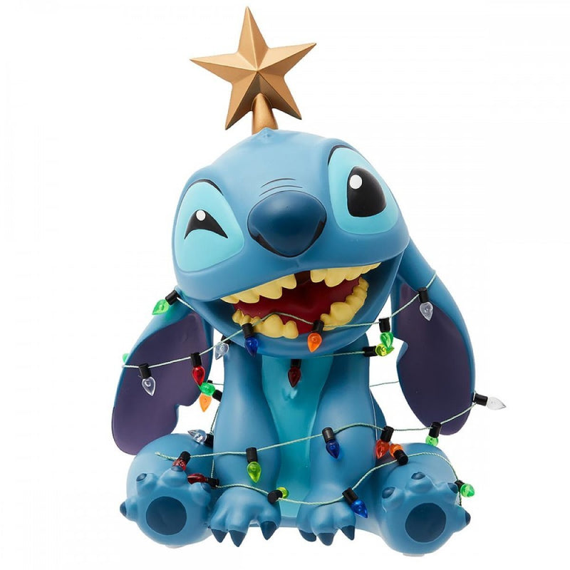 Enesco Figura Disney Stitch Luces Navideñas