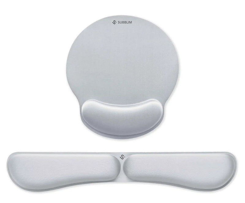 Subblim Pack Wrist Rest And Mouse Pad Ergonómica Ergo Memoryflex Plateadas