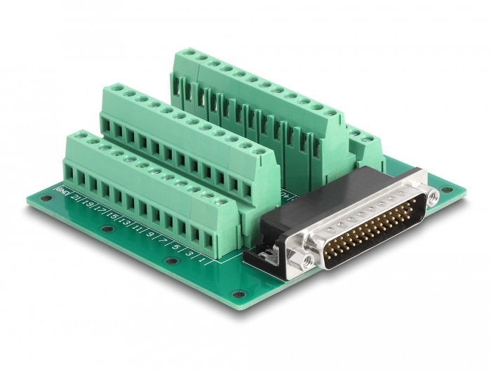 Delock D-sub HD 44 Pin Connector Male a Terminalblock For Carril Din