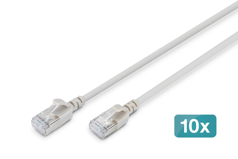 Digitus Network Cable CAT.6A F/FTP Slim 5M Grey 10 Units