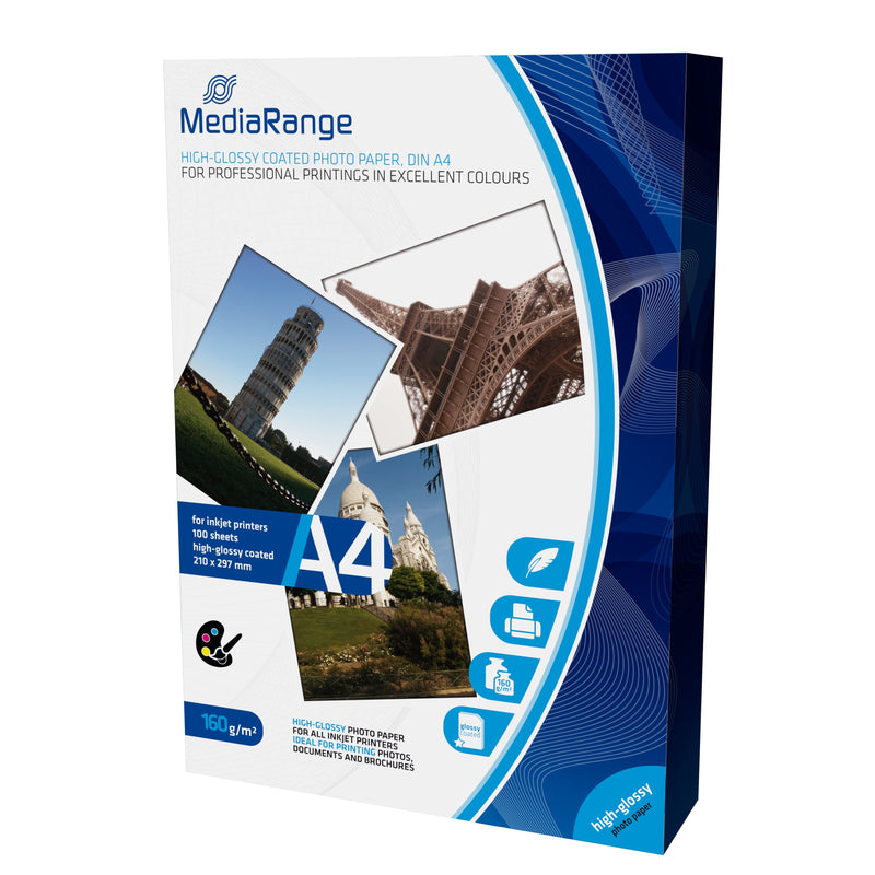 Mediarange MRINK105 Paper Fotográfico White Tall Brillo A4