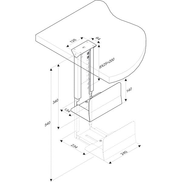 Microconnect Stand CPU Low Desk Black