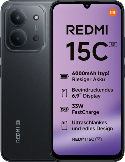 Xiaomi Redmi 15C 5G Dual SIM 4GB RAM 128GB - Midnight Black — image 1