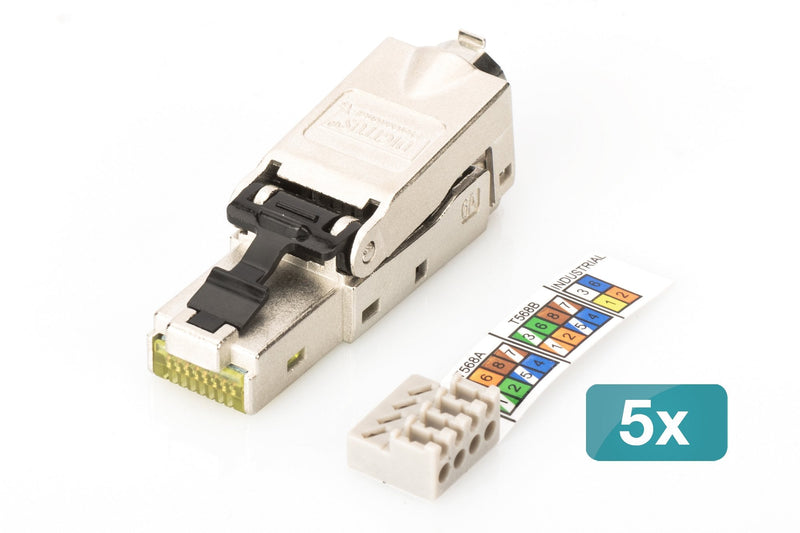 Digitus CAT.6A Connector Campo STP Cover Antipolvo/Protection Contra Torceduras, 5 Pieces Silver DN-93631-5
