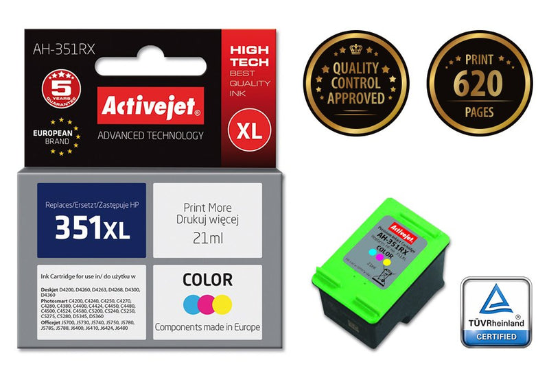 Activejet Ink Ah-351RX (reemplazo HP 351XL CB338EE - Premium - 21ML - Colour