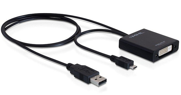 Convertidor Mhl Micro USB + USB-A a DVI 24 + 1 H