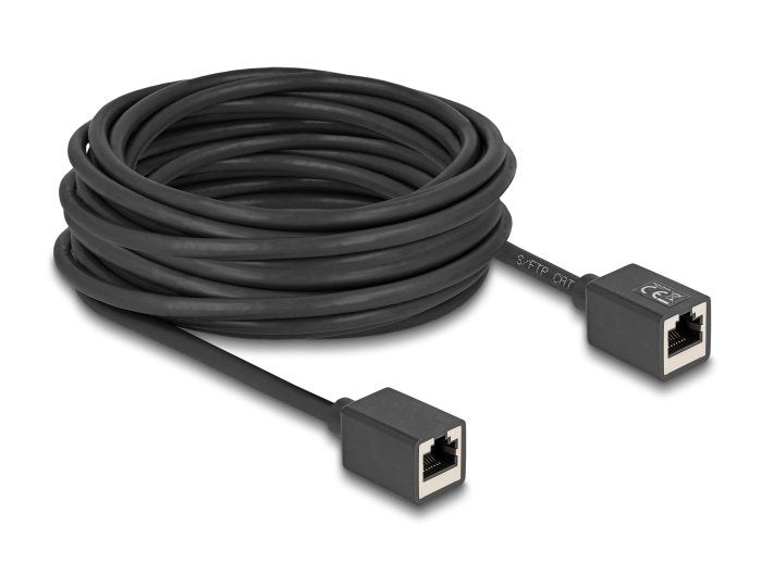 Delock Network Cable Alargador RJ45 Empalme Connector Female a RJ45 Connector Female CAT.6A S FTP 10M Black