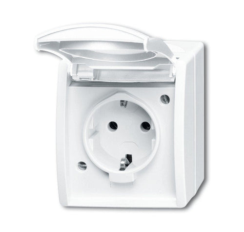 Busch Jaeger Bj 20EW-54 Socket Power M.tapa Abatible Ocean IP44 White Alpino — image 1