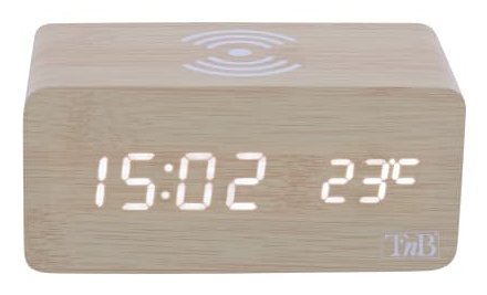 Watch Despertador Tnb Joy - LED 3 Alarms With Charger Inducción - Efecto Wood — image 1