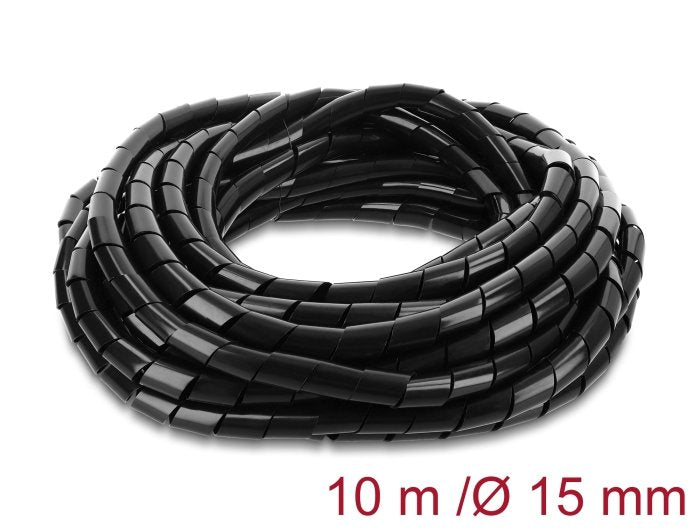 Delock Hose Espiral 15MM Diámetro 10M Black