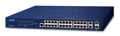 Planet FGSW-2624HPS Switch Gestionado L2/L4 Gigabit Ethernet (10/100/1000) Energía Sobre Ethernet (PoE) 1U Blu — image 1