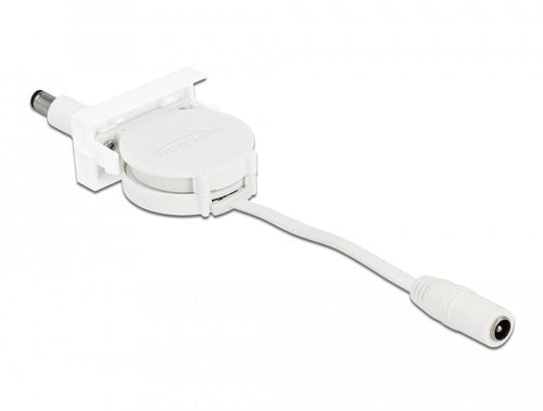 Delock Easy 45MÓDULO Power Cable Desenrollable DC 5,5 X 2,1MM Connector Female Connector Male White — image 1