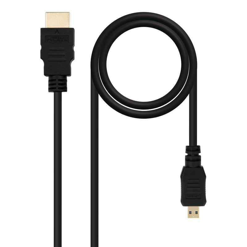 Nanocable Cable Micro HDMI V1.4 Male a HDMI V1.4 Male 0.80M - High Speed - Black