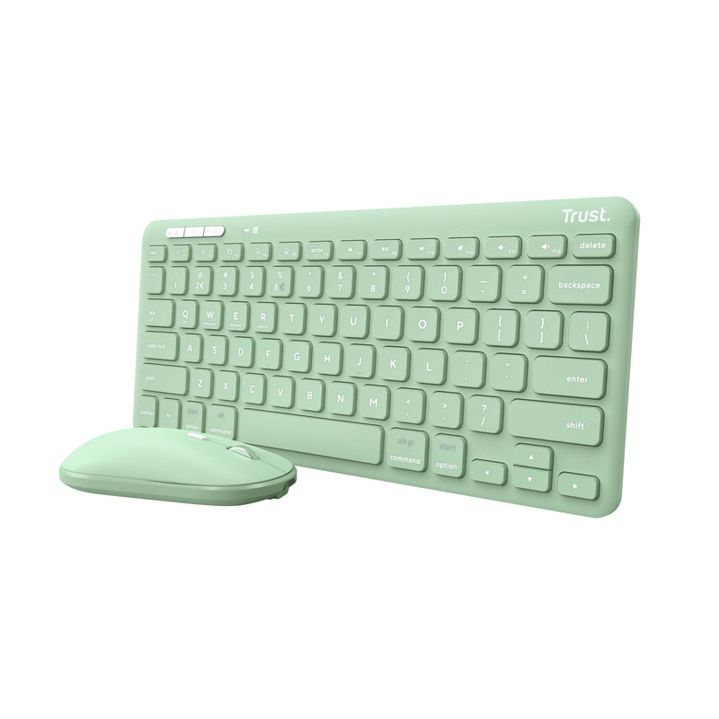 Trust Lyra Keyboard Mouse Included Office RF Wireless + Bluetooth QWERTY English Ee. Uu. Green