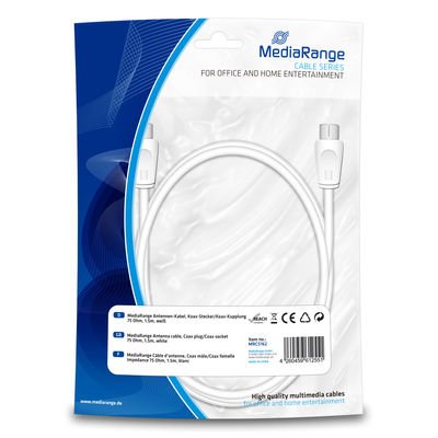 Mediarange Antenen-cable Koax-conector Male/Empalme 75OHM 1.5M W