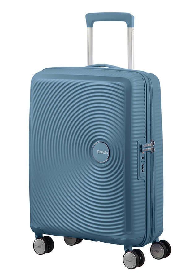 American Tourister Maleta Cabina Soundbox Spinner 55CM 55X40X20CM 4 Wheels Blue Piedra