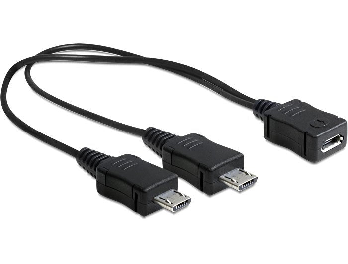 Delock USB Cable Micro-b Female 2 X USB Micro-b Male 20,5CM