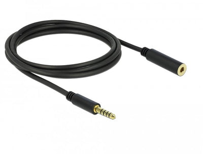 Delock 85797 Cable Extensión Connector Stereo 4,4MM 5 Pines, Male a Female 2M Black — image 1
