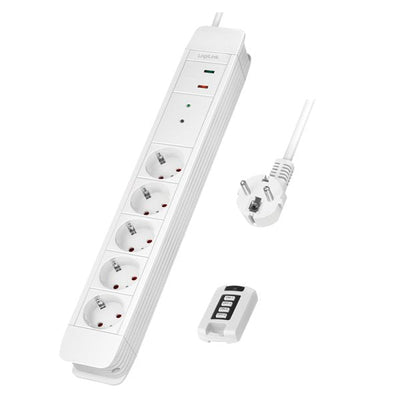 Logilink Power Strip Plugs 5 Sockets 5XCEE 7/3 With Remote Control. 1,5M — image 1