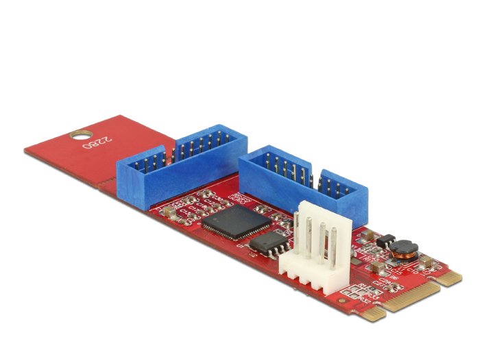 Convertidor M.2 Key B + M Connector Male a 2 X USB 5Gbps Connector Male Poste