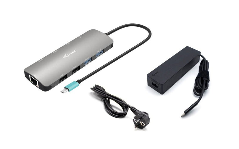 I-tec Metal USB-C Nano 2X Display Docking Station With Pd 100W + Charger 100W