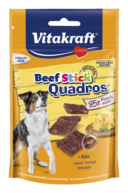 Vitakraft Beef Stick Quadros 70G Universal Ternera, Queso