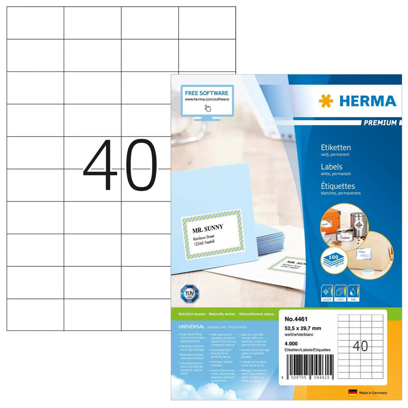 Herma Labels 4461 White 52,5 X 29,7MM