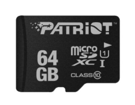Patriot microSD 64GB Microsdhc Card Lx Series Uhs-i/Class 10