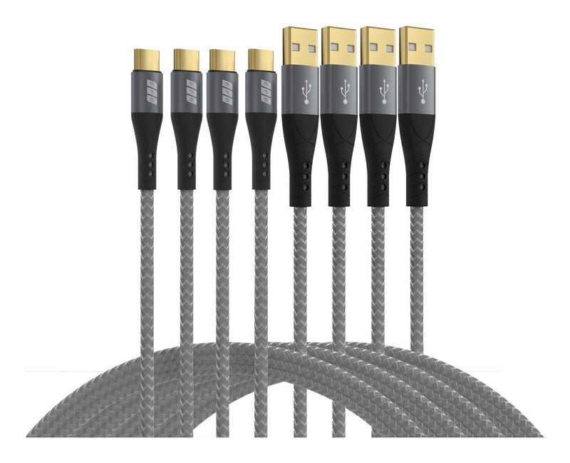 Efb USB-A a USB-C Cableset 60W Qc 3A 0,5 + 1 + 2 + 3M Grey