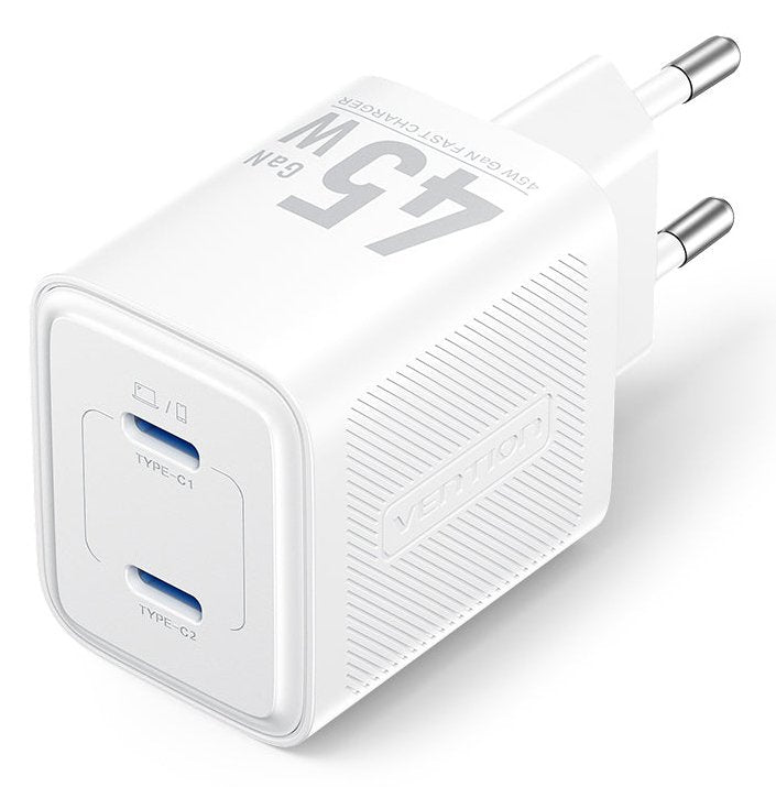 Vention Wall Charger GaN FEFW0-EU 2x USB Type-c 45W