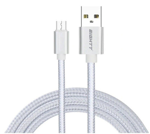 Eightt USB Cable a Micro USB 1M Trenzado Nylon Silver — image 1