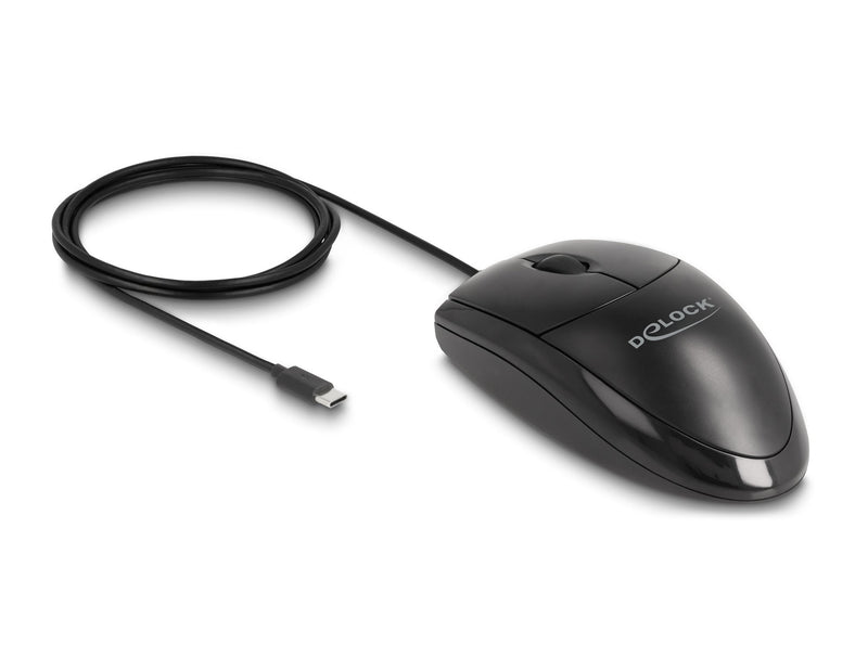 Delock 12114 Mouse USB Type-c™ Óptico - Quiet