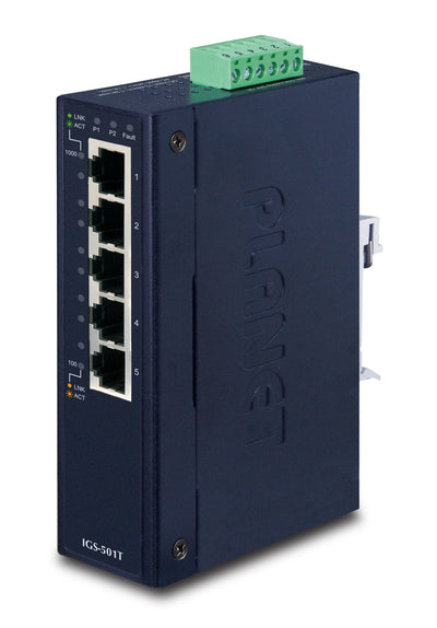 Planet IGS-501T Switch No Administrado Gigabit Ethernet (10/100/1000) Blue — image 1