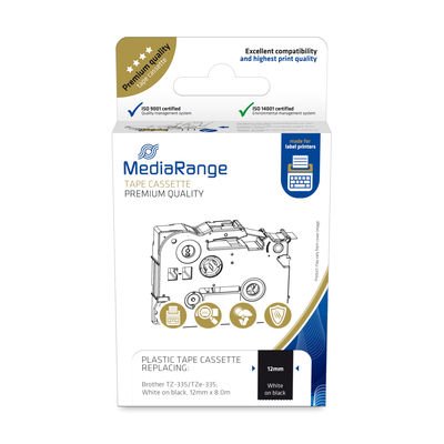 Mediarange Tape Labeller Brother TZ-335/TZE-335 12MM, 8M Ws — image 1