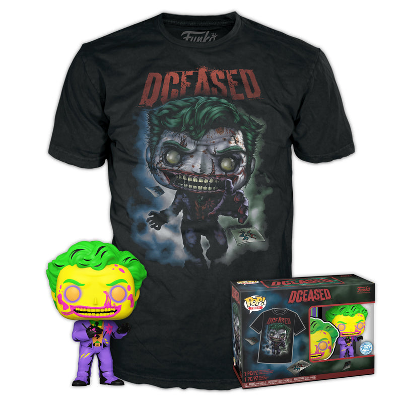 Set Figura Pop & Tee DC Comics Joker Tamaño XL