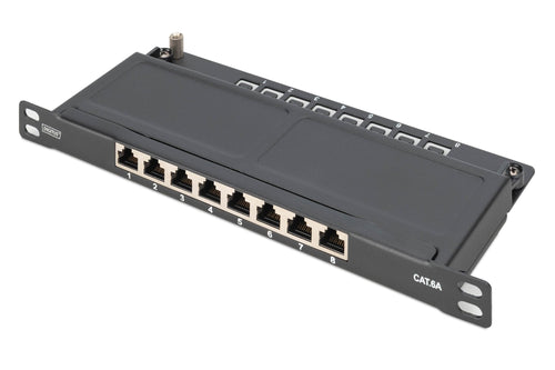 Digitus CAT.6A Slim Patch Panel GESCH.,8-PORT, 0,5 He, 10 — image 1