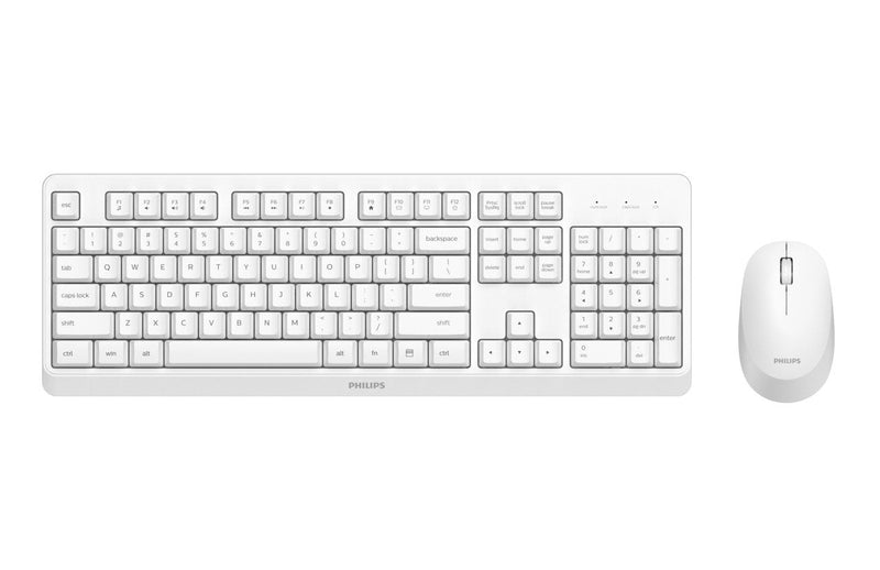 Philips 3000 Series SPT6307WL/16 Keyboard Mouse Included Universal RF Wireless QWERTY English White