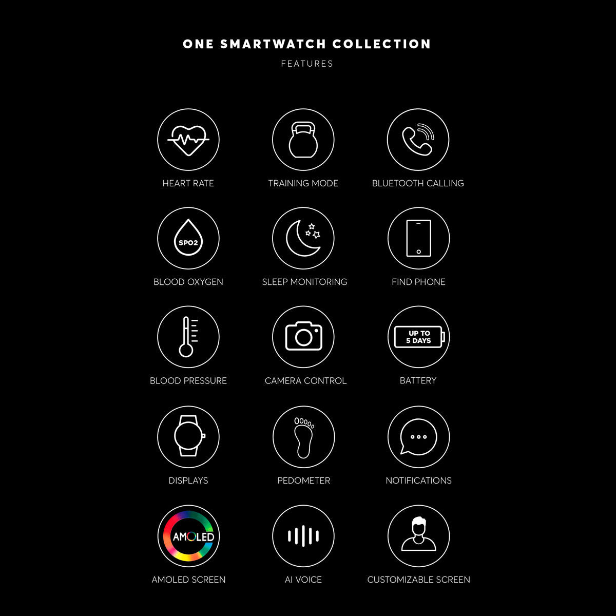 One Smartwatch One Osw0100Bp41J 41 Mm Men