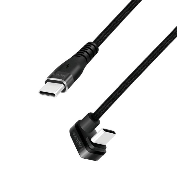 Logilink Cable USB-C 2.0M W Oplocie Katowy Black