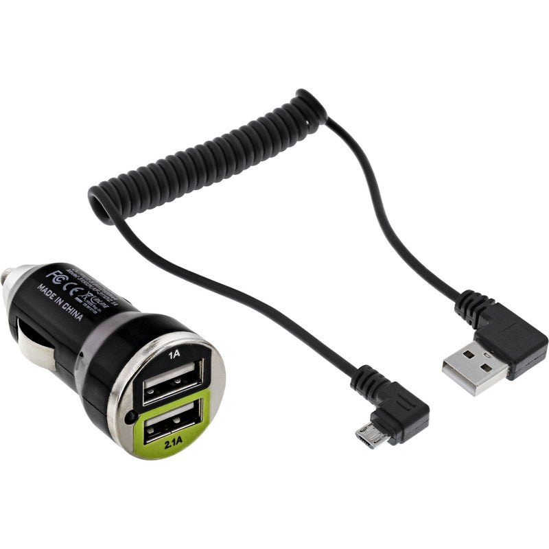 Inline Charger USB Dual + Kfz With Cable Espiral 1M