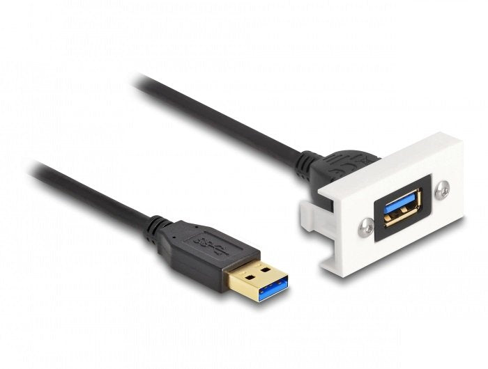 Delock Módulo Easy 45 Superspeed USB (USB 3.2 Gen 1) USB Tipo-a Female a USB Tipo-a Male 22,5 X 45MM