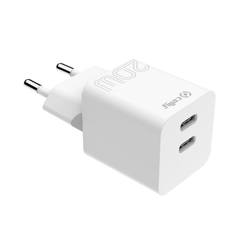 Celly TC2USBC20WWH Charger Wall 2 Usbc 20W White — image 1