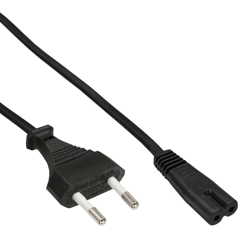 Inline Cable Power , Plug Italia CEE7/16A Plug Euro 8 C7, Black 1,8M