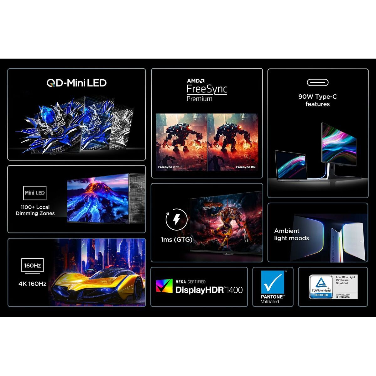 Tcl Monitor Tcl 27R83U 4K Ultra Hd 27"