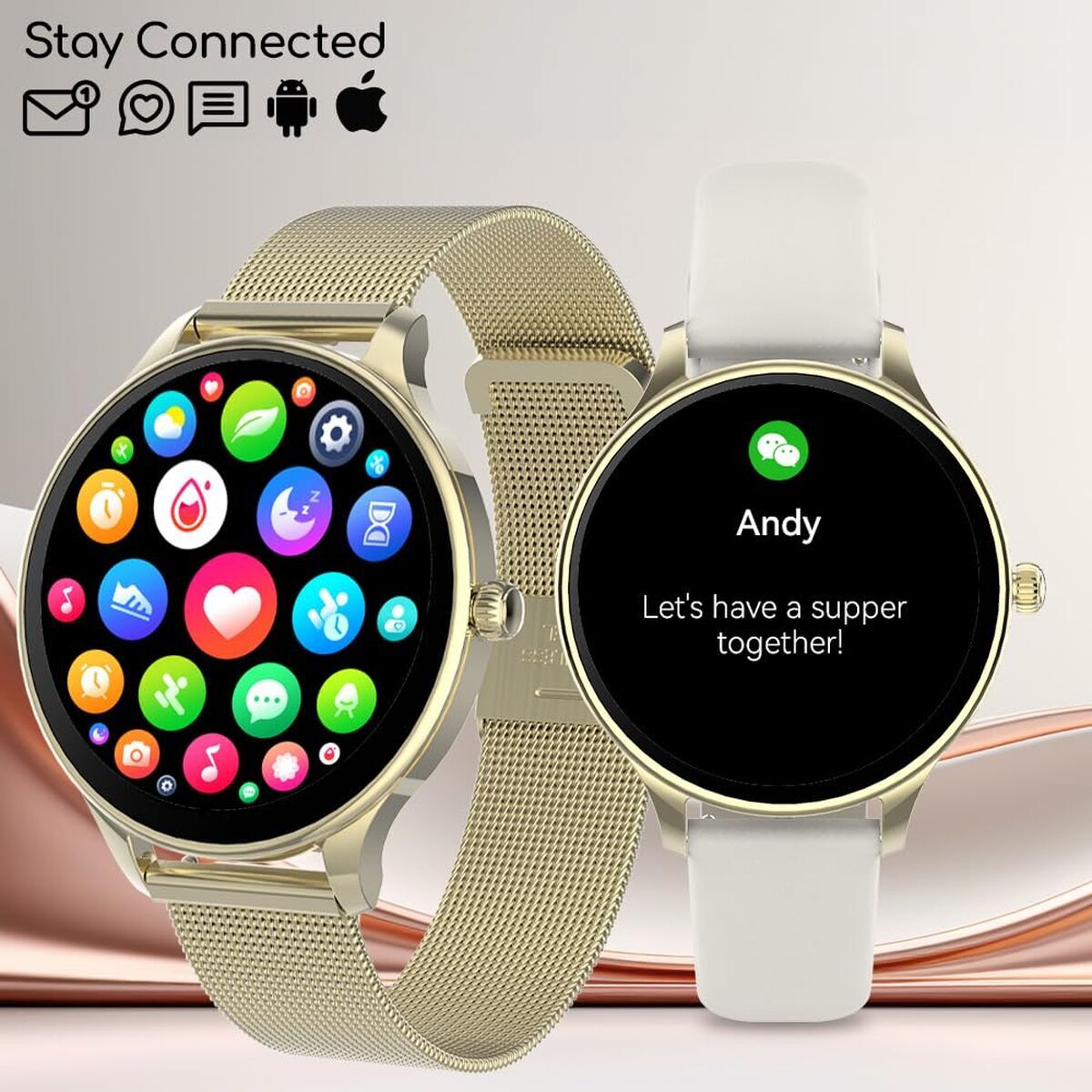 Forever Smartwatch Forever Gsm180307 Rose Gold