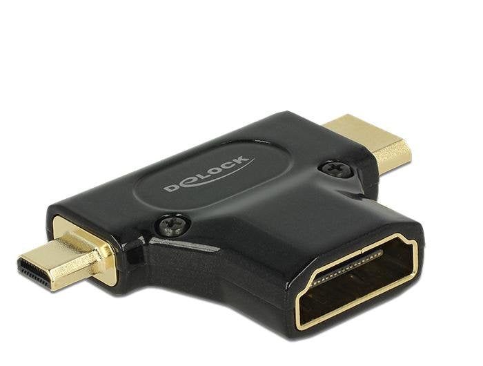 Delock Adapter Hdmi-a Female Hdmi-c + Hdmi-d Male 2IN1